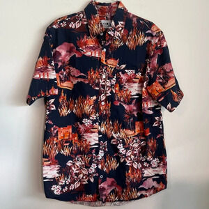 NN07 No Nationality Tyrion Short Sleeve Button Down Print Shirt size small